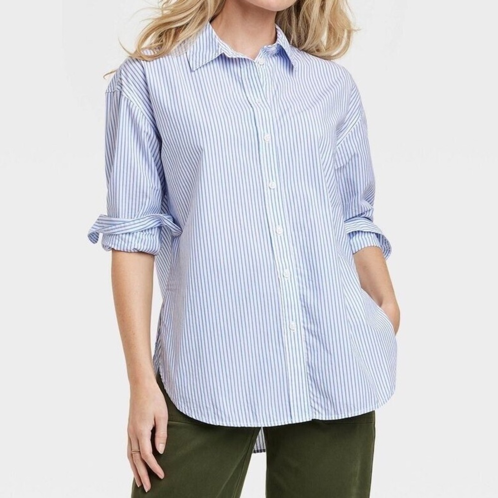 Blue Striped Button Down Shirt